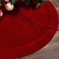 36 Inch Red Knitted Christmas Tree Skirt: Small Thick Cable Knit round Cream Tree Skirt Rustic Neutral Farmhouse Neutral Christmas Decor Tree Base Cover Xmas Home Decorations