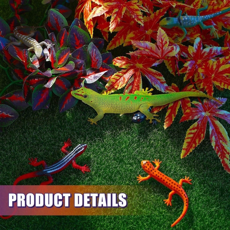 5Pieces Artificial Reptile Plants Lifelike Reptiles Terrarium Leaves Plastic Reptile Habitats Plant Amphibian Hanging Terrarium Plants Decorations with Suctioncups for Hermit Crab Lizards Geckos Snake