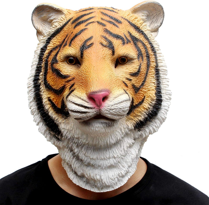 Creepyparty Novelty Halloween Costume Party Animal Jurassic Head Mask (Tiger)