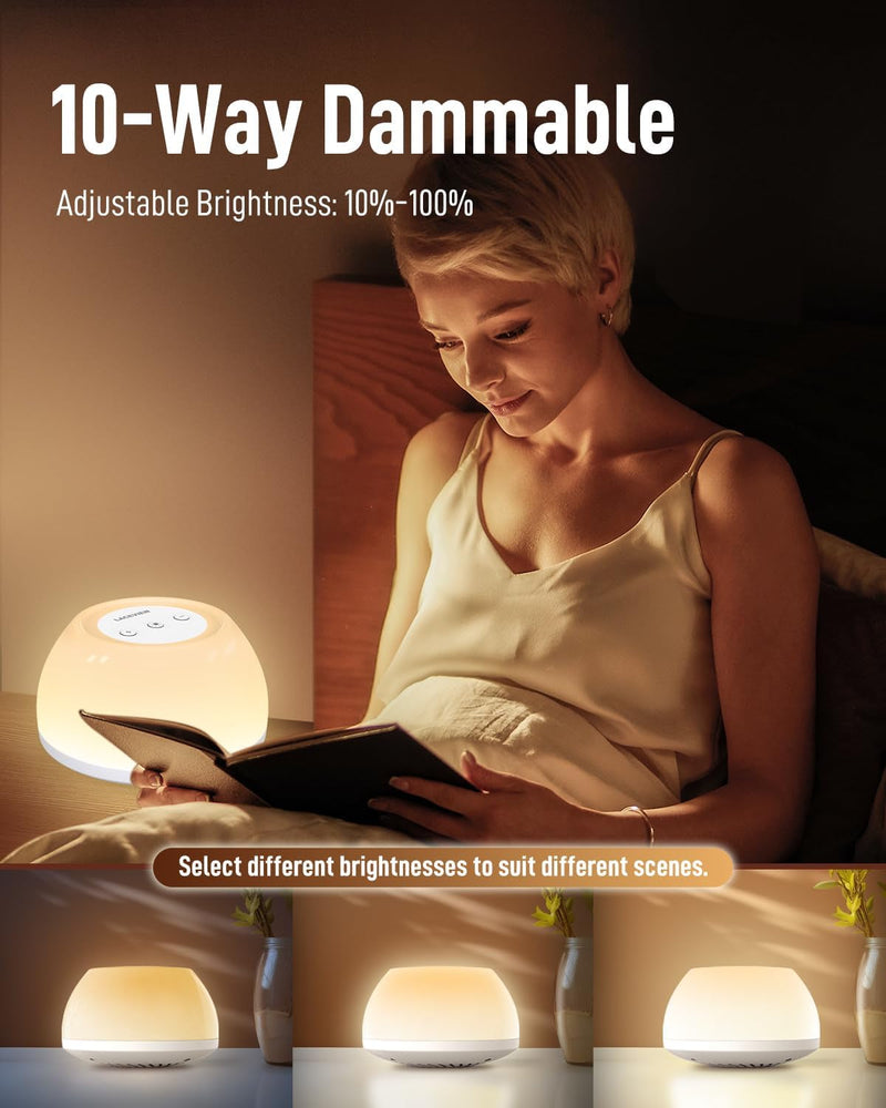 Bedside Lamps,10 Way Dimmable Small Lamp for Bedroom,1200Ma Rechargeable LED Lamp with Warm White Lights,Rgb Color Changing Night Light,Restaurant/Bedroom/Bar/Cafe Ambient Lighting (Warm White + RGB)