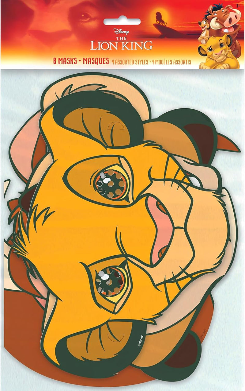 Disney Lion King Party Paper Masks | Assorted Designs | 8 Pcs