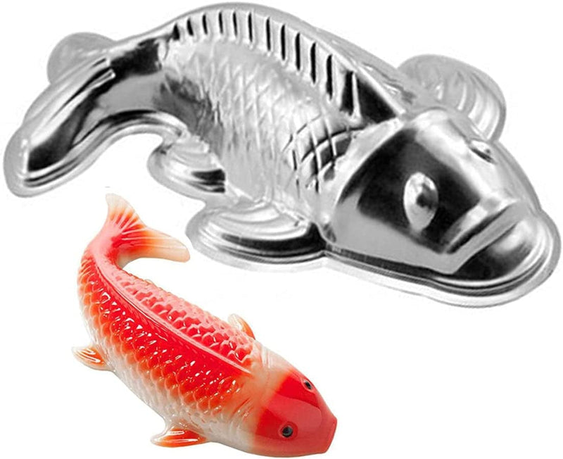 3D Aluminum Alloy Carp Cake Bakeware, Fondant Cake Decoration Bakeware, Fish-Shaped Cake Mold (10 Inches) Home & Garden > Kitchen & Dining > Cookware & Bakeware QFYFGYT 10 inches  