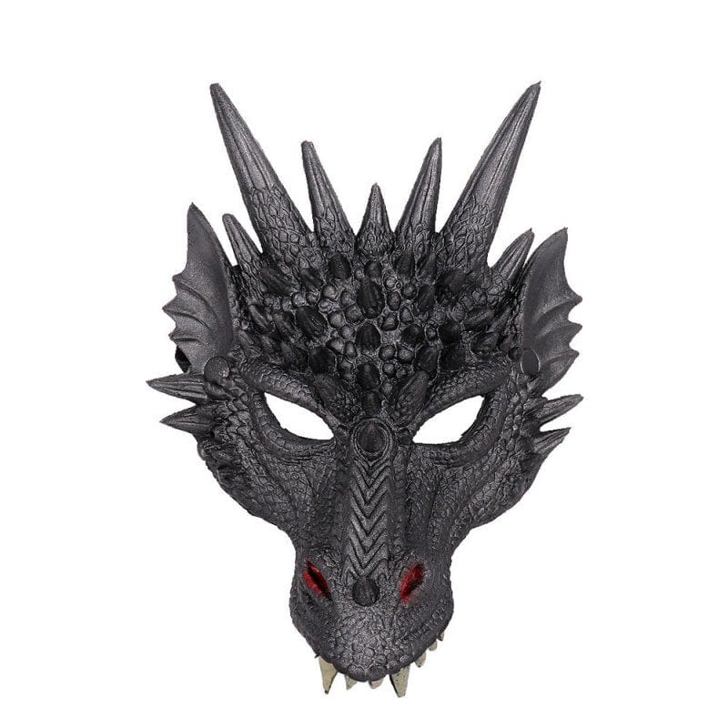 3D Dragon Mask Halloween Party Costume Cosplay for Adults Men, Scary Animal Half Face Masks Apparel & Accessories > Costumes & Accessories > Masks EFINNY Black  