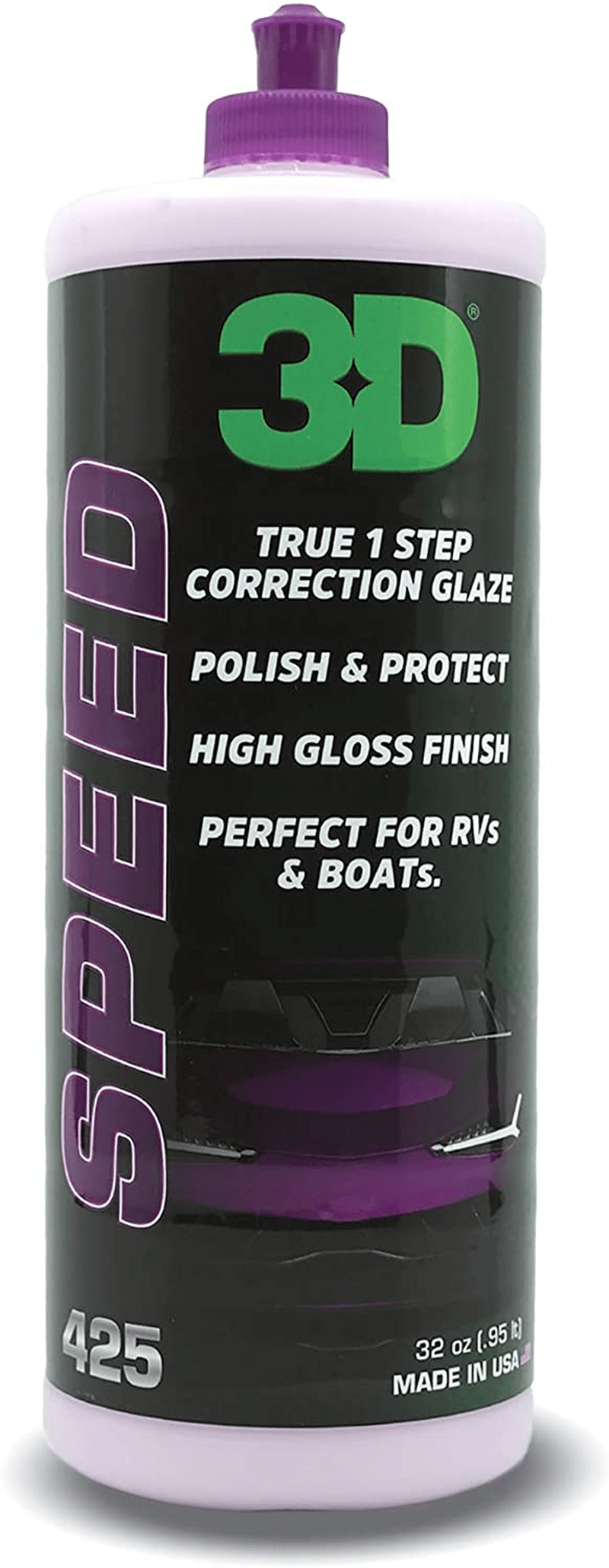 3D Speed Car Polish & Wax – 16oz – All-In-One Scratch Remover & Swirl Correction with Wax Protection Vehicles & Parts > Vehicle Parts & Accessories > Vehicle Maintenance, Care & Decor > Vehicle Paint 3D 32 oz.  