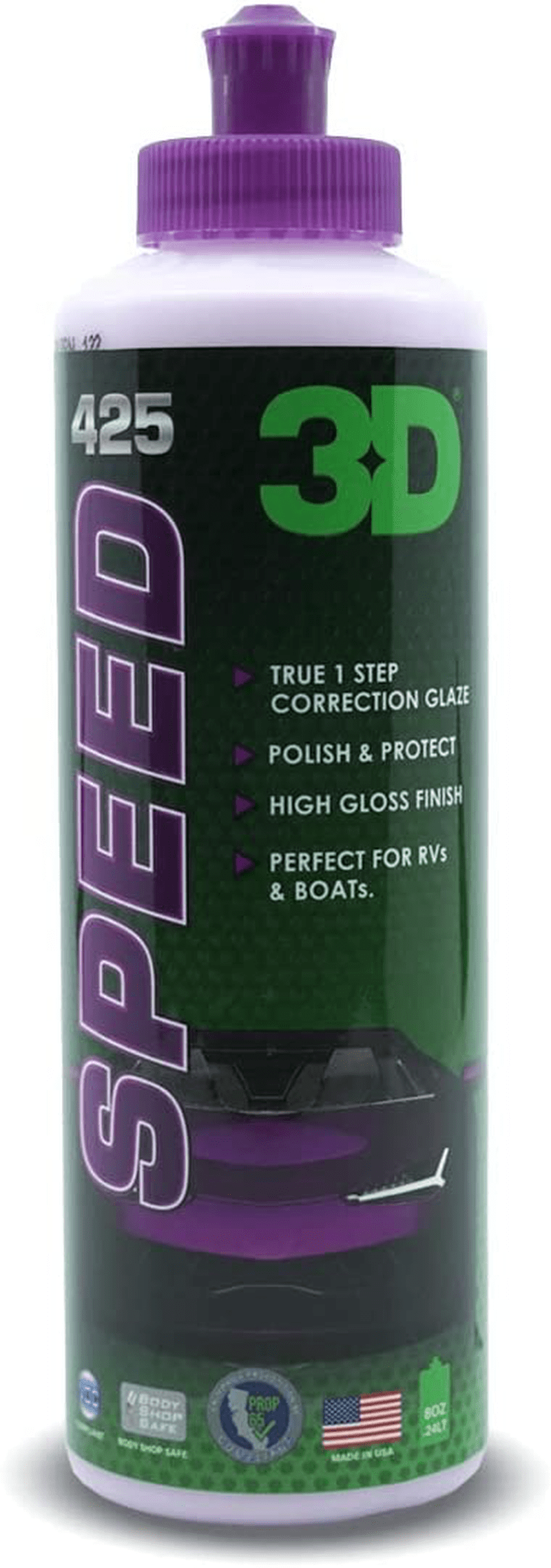3D Speed Car Polish & Wax – 16oz – All-In-One Scratch Remover & Swirl Correction with Wax Protection Vehicles & Parts > Vehicle Parts & Accessories > Vehicle Maintenance, Care & Decor > Vehicle Paint 3D 8 oz.  