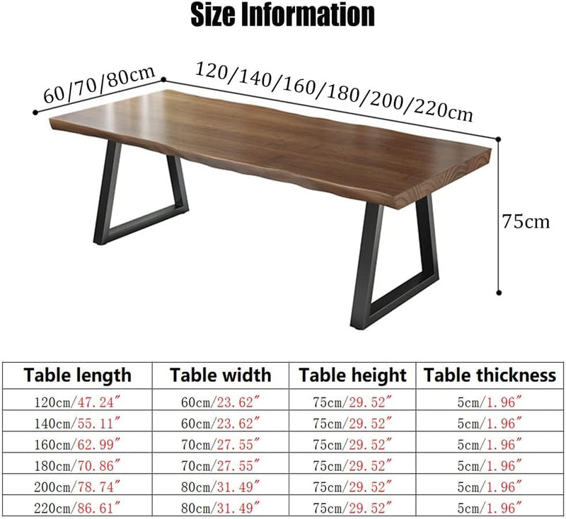 Computer Desk Solid Wood Desk Computer Desk, Desktop Thickness 5Cm, Modern Minimalist Home Office Study Desk Kitchen Dining Table, Easy to Assemble (Size : 220X80X75Cm)