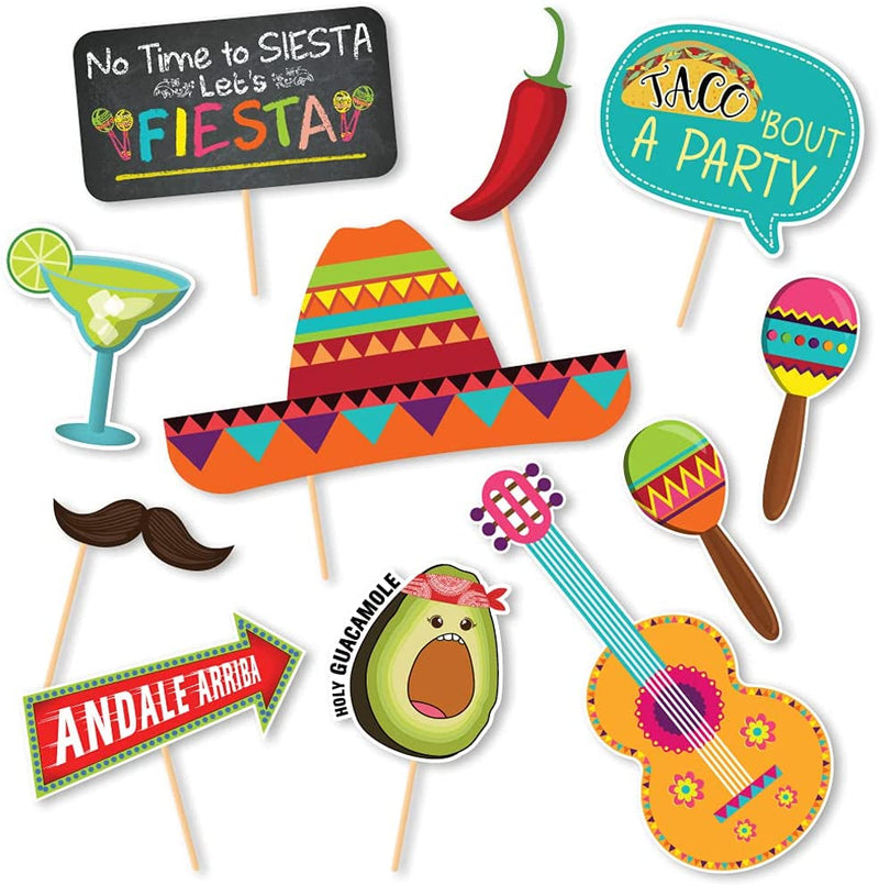 Fiesta Theme Photography Backdrop & Studio Props Kit, Cinco De Mayo Party Decorations, Mexican Photo Booth Background for Pictures, Summer Pool Mexicana Birthday Party Supplies