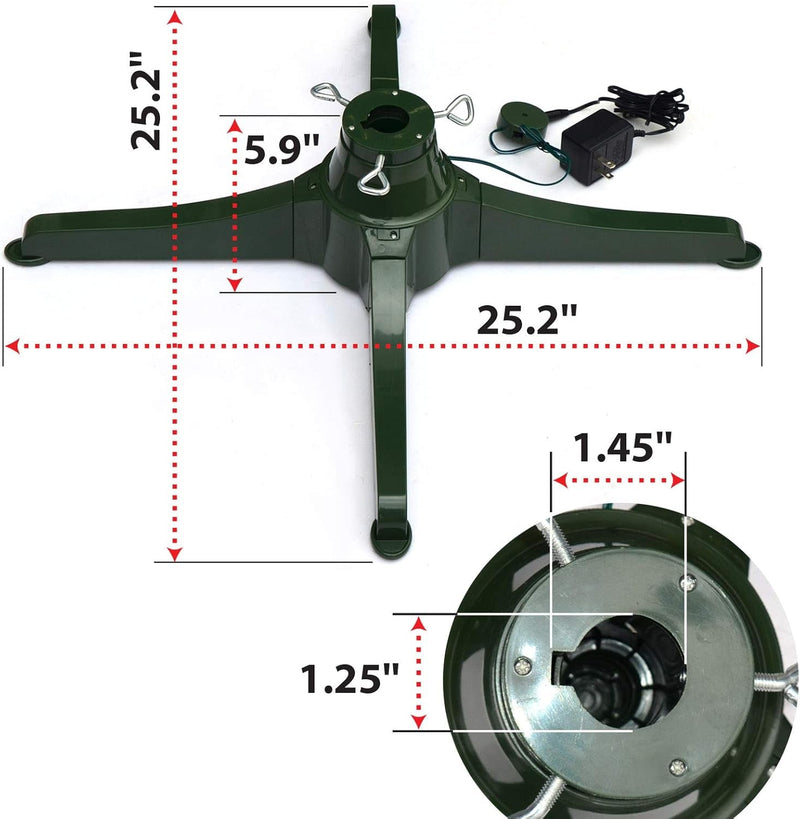 Benefitusa Rotating Tree Stand in 2 Directions for Artificial Christmas Tree Revolving Tree Base Only