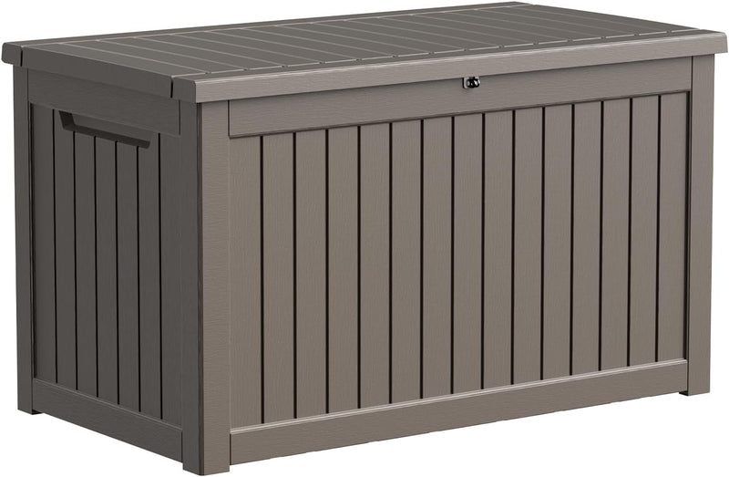 80 Gallon Resin Deck Box, Lockable Patio Outdoor Storage Box for Furniture, Garden Tools and Tools Storage, Waterproof outside Storage Box - Black