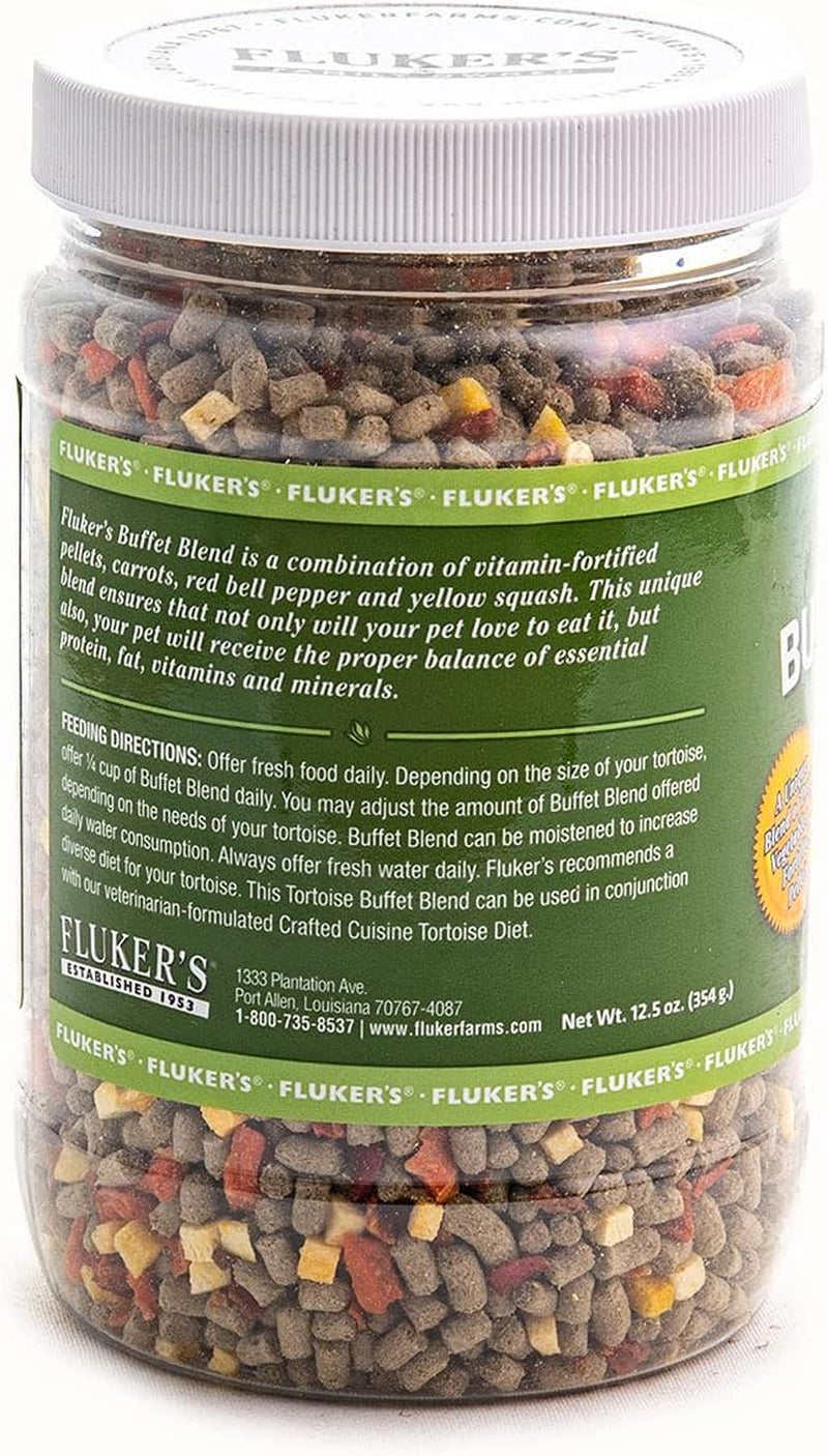 Fluker'S Buffet Blend Tortoise Diet, Veggies with Fortified Pellets, 12.5 Oz