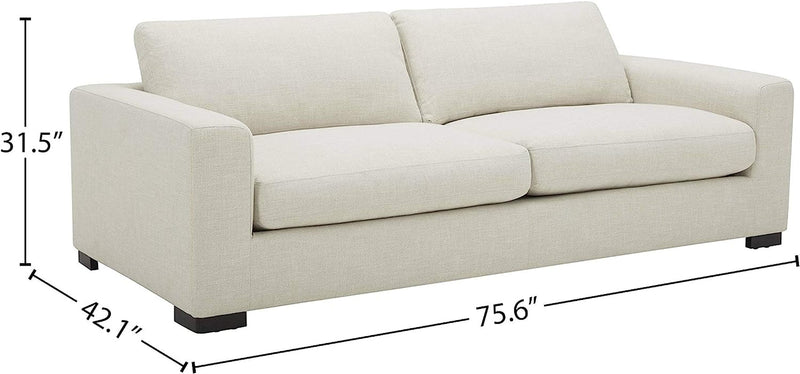 Amazon Brand - Stone & Beam Westview Extra Deep down Filled Couch, 89"W Sofa, Cream