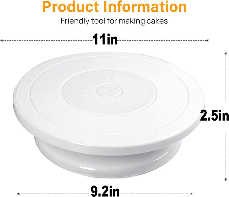 Cake Decorating Turntable,Cake Decorating Supplies Revolving (White)