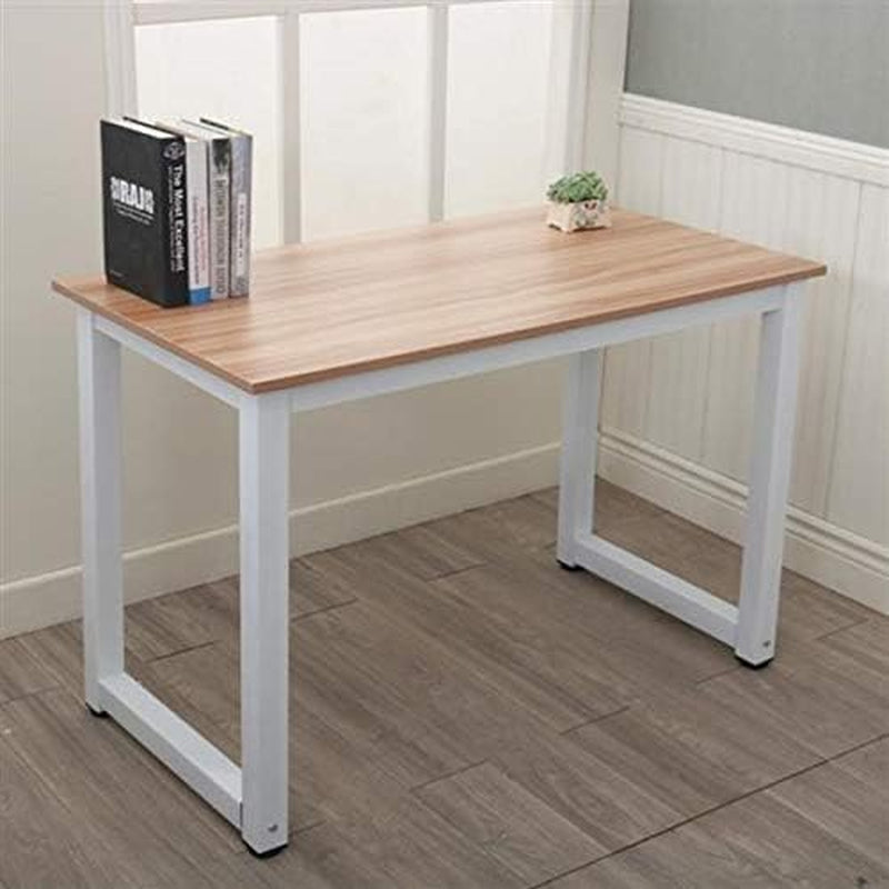110Cm Modern Writing Desk, Simple Study Table, Industrial Office Desk, Computer Desk PC Laptop Table Wood Workstation Study Table Home Office Furniture