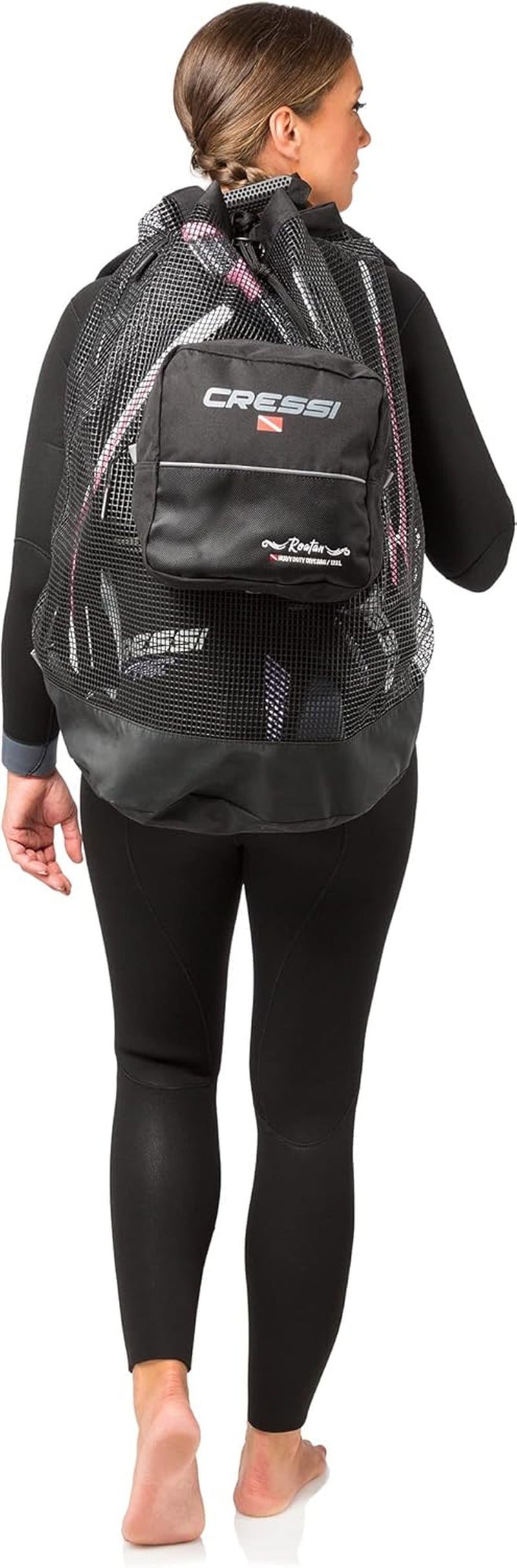 Cressi Heavy Duty Mesh Backpack 90 Liters Capacity for Scuba Diving, Water Sport Gear | Roatan: Designed in Italy