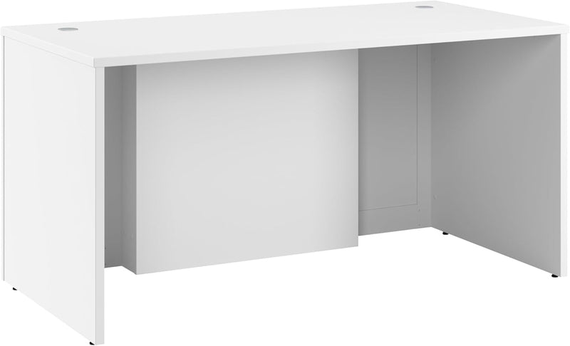 Bush Business Furniture Hampton Heights 60W X 30D Executive Desk in White | Computer Table for Personal Home Office Workspace