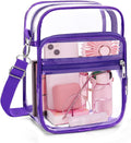 Blvornl Clear Crossbody Bag with Adjustable Shoulder Strap, Stadium Approved PVC Clear Purse Bag, Clear Messenger Bag