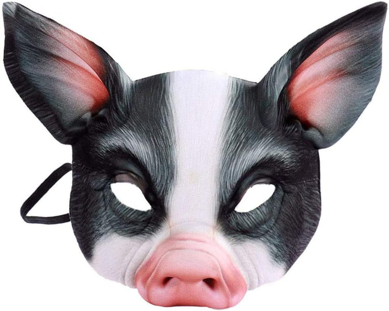 1Pcs Half Face Animal Mask Pig Mask Horror Pig Mask for Halloween Costume Party Cosplay Props