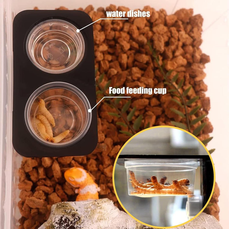 ANCKNE 200 Pcs 0.5Oz Crested Gecko Food and Water Feeding Cups | Reptile Feeder Bowls | for Lizard and Other Small Pet Ledge Accessories Supplies