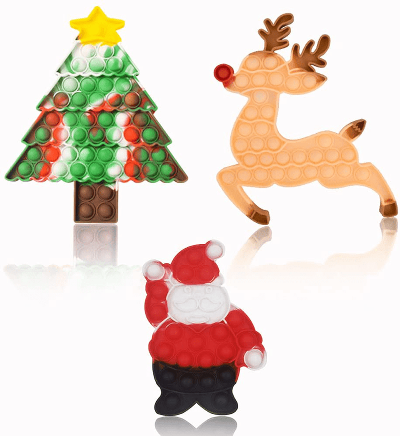 4 Pack Christmas Pop Fidget Toys - Christmas Tree Simple Dimple Poppers Fidgets Sensory Toy, Santa Claus Christmas Tree Deer and Gingerbread Man Decorations,Party Game Decor Gift for Kids and Adults Home & Garden > Decor > Seasonal & Holiday Decorations& Garden > Decor > Seasonal & Holiday Decorations Amplelife Colorful6  