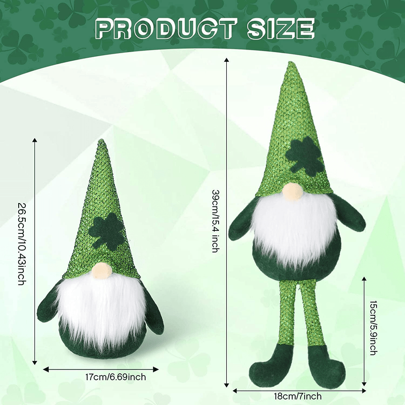 4 Pieces St Patrick'S Day Gnome Green Irish Gnome Elf Scandinavian Tomte Leprechaun Handmade Swedish Nisse for St Patrick'S Day Home Decorations (Cute Style) Arts & Entertainment > Party & Celebration > Party Supplies Sumind   