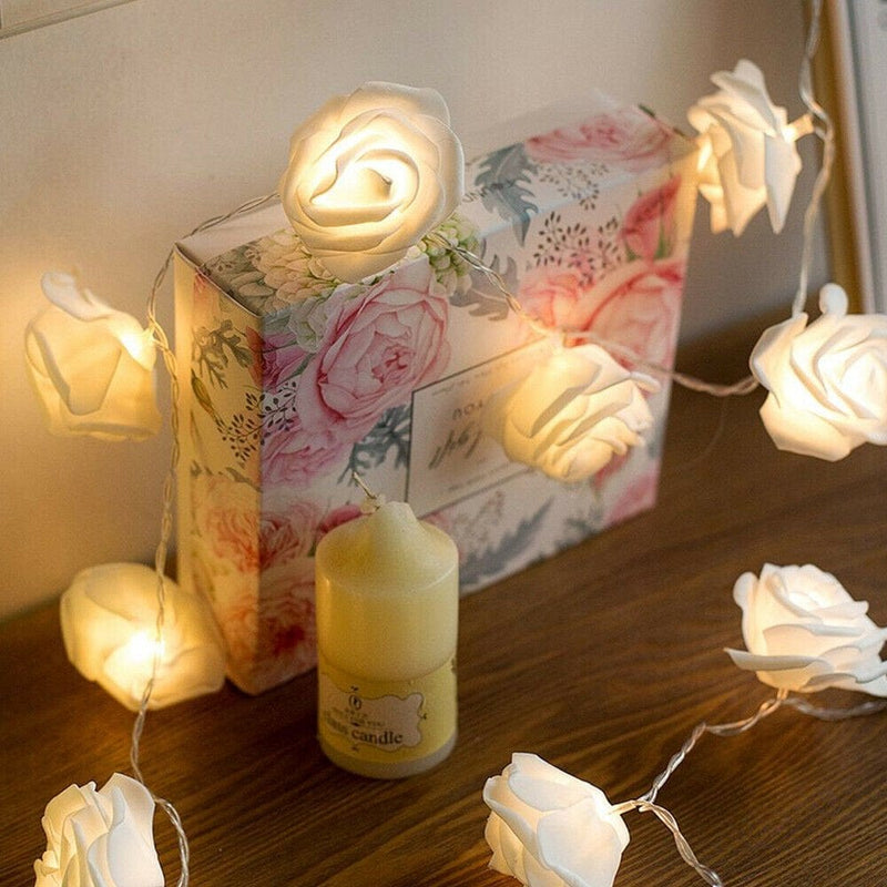 40/20/10 LED Rose Flower Fairy LED String Light Party Garland Valentine'S Day Propose Decor Wedding Decoration Battery Operated Home & Garden > Decor > Seasonal & Holiday Decorations Power By Wear   