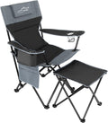 2 Pack Oversized Fully Padded Camping Chair with Lumbar Support, Heavy Duty Cooler Bag Fold Chair Support 450 LBS