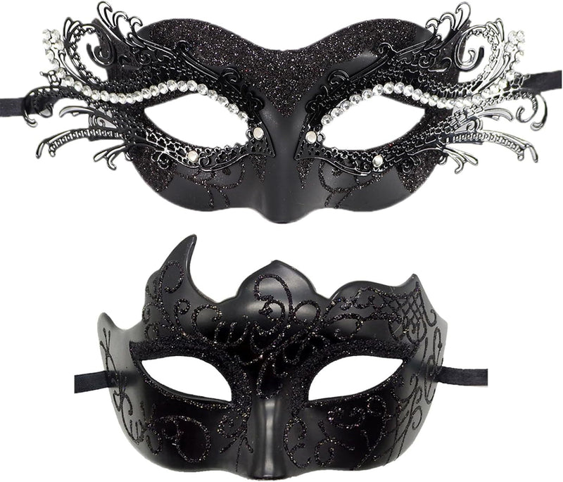 Couple Masquerade Mask Set Masquerade Mask for Women Black Costume Mask Cosplay Party Masquerade Ball