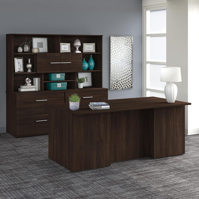 Bush Business Furniture 500 Home Office Desk, 72W, Black Walnut