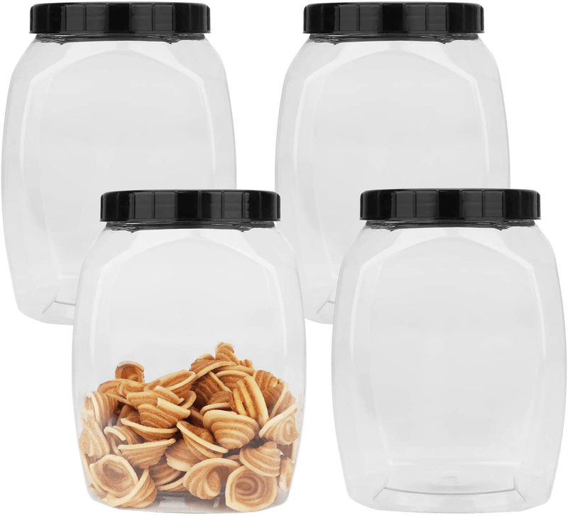 40oz Plastic Jars With Lids, Accguan Airtight Container for Food Storage Home & Garden > Decor > Decorative Jars Accguan 84 oz  