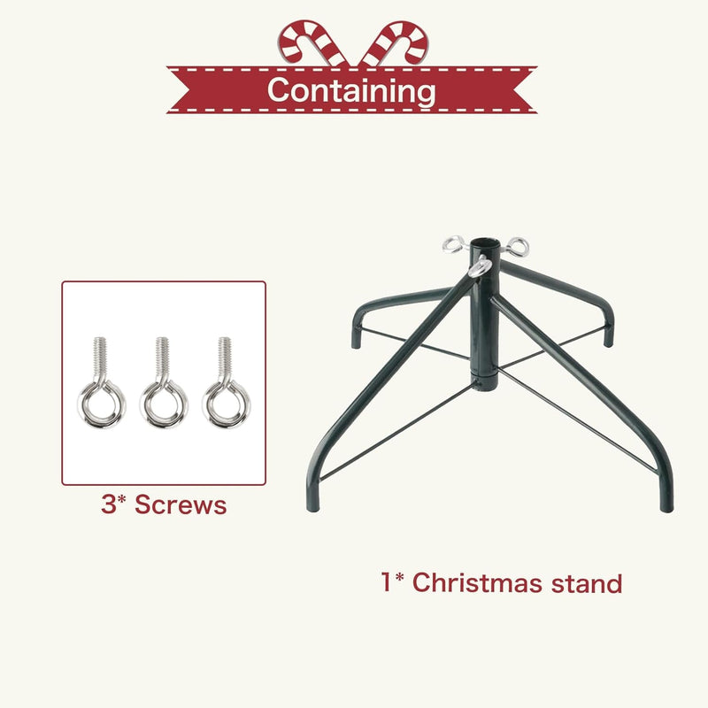 EZYDECOR Metal Christmas Tree Stand for Artificial Tree 17.7" Folding Stand for Real Christmas Tree(Green)