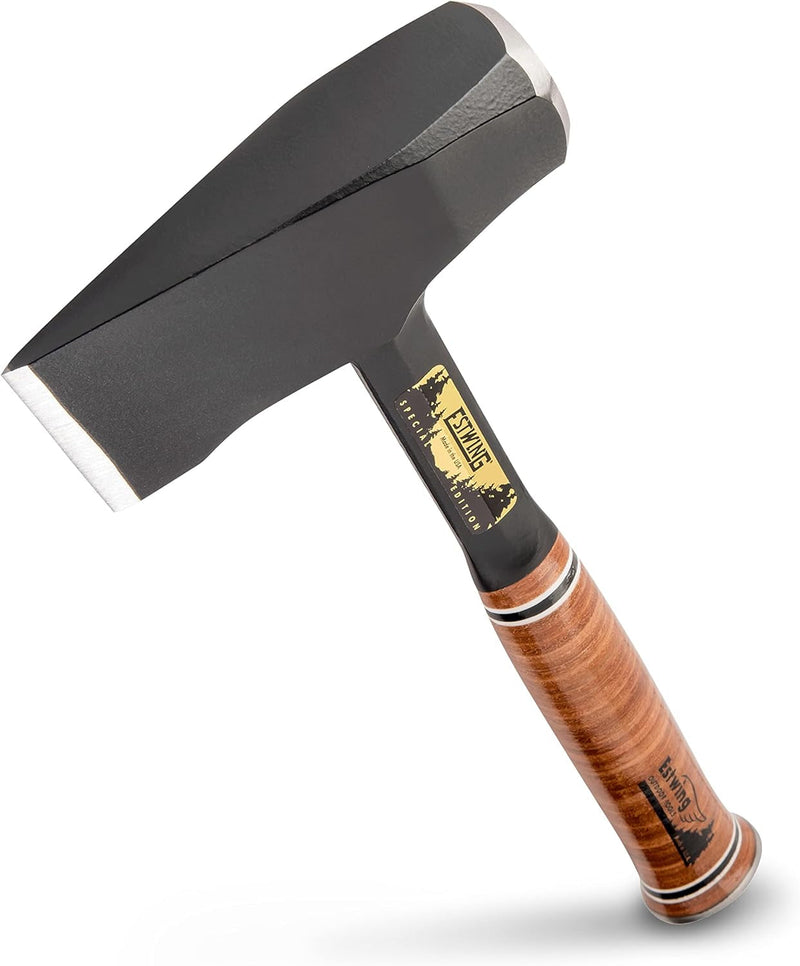 ESTWING Special Edition Fireside Friend - Leather 14" Wood Splitting Maul with Forged Steel Construction & Genuine Leather Grip