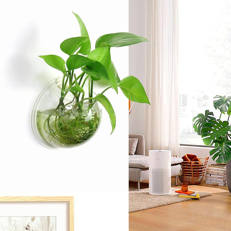 2PCS Wall Hanging Plant Terrarium, Wall Mounted Fish Bowl Tank Clear Flower Pot Aquarium, Acrylic Globe Flower Vase Planter, Wall Fish Bubble Tank for Succulent Plants, Hydroponic Air Plant