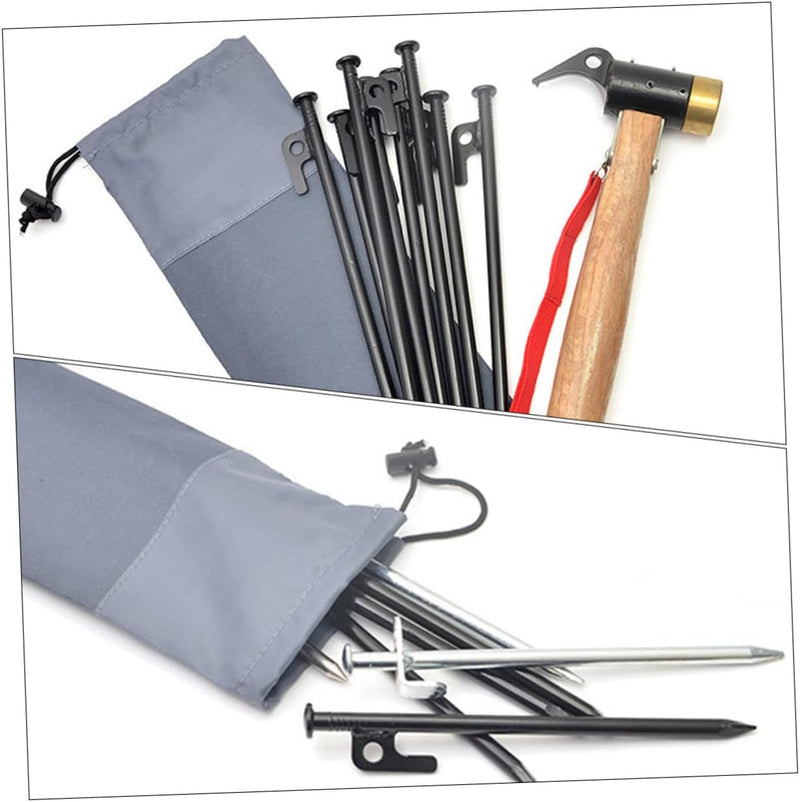 5 Pcs Oxford Cloth Camping Tent Stakes Bags Multi Function Peg Bags Portable Storage Camping Accessories