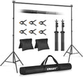 EMART Backdrop Stand 10X7.8Ft(Wxh) Photo Studio Adjustable Background Stand Support Kit with 2 Crossbars, 6 Backdrop Clamps,2 Sandbags and Carrying Bag for Parties Events Decoration