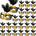 24 Pieces Mini Masks Masquerade Mini Mask Small Masquerade Mask Cake Toppers Decorative Mini Mask Mardi Gras Party Decor