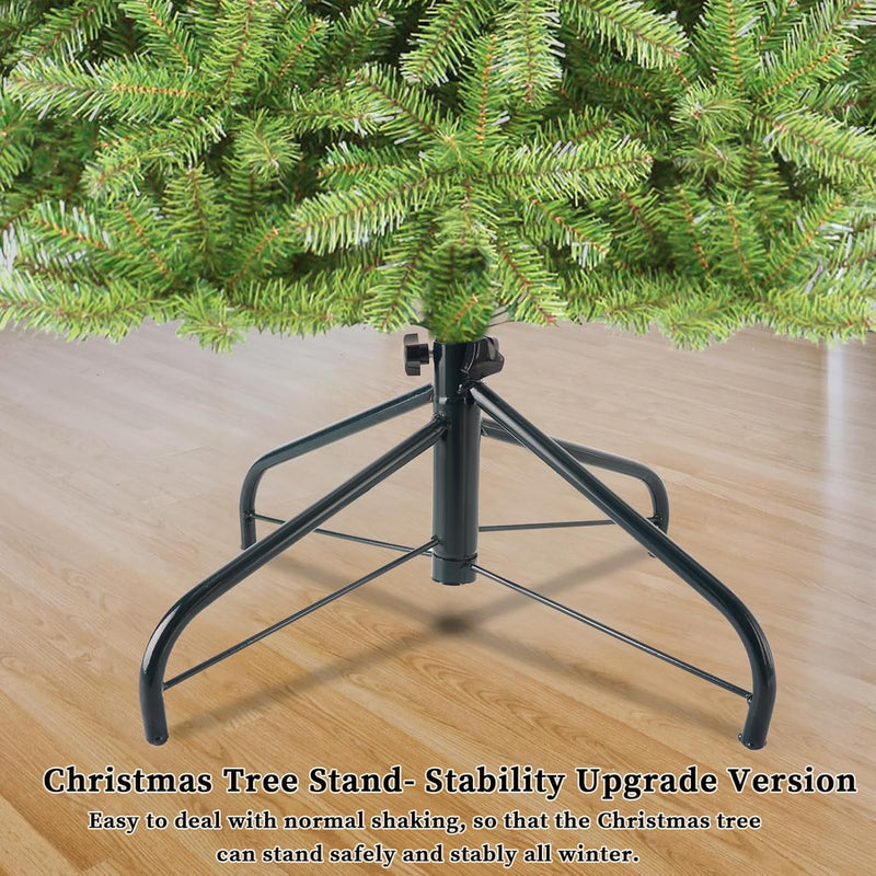 Christmas Tree Stand for Live Tree Christmas Tree Base for Artificial Trees 7.5 Feet Folding Metal Xmas Tree Stand for 0.9 Inch Diameter Tree Pole (Green, 17 Inch)