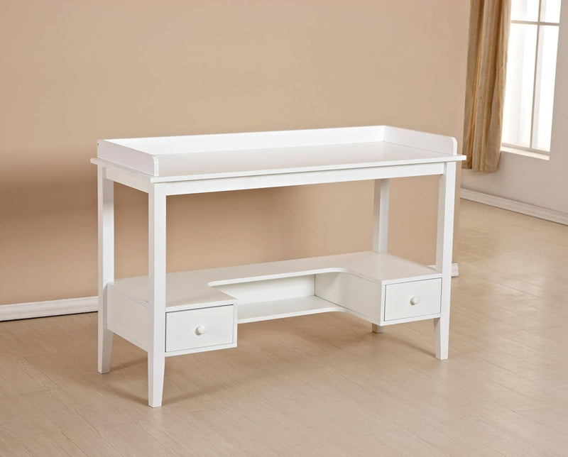 Home Office Desk with Drawers, 46" Wide, White