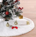 Christmas Tree Skirts White Faux Fur Tree Skirts Ornaments 36 Inches Xmas Plush Tree Mats for Artificial Trees Home Party Christmas Tree Decorations