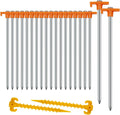 12PCS Tent Stakes Heavy Duty Camping Stakes,Avoforest 7 Inch Non-Rust Metal Tent Pegs Ground Stakes Tent Spikes Camping,Garden,Hiking Orange (Orange 12Pcs)