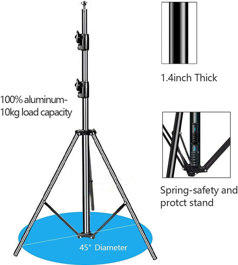 12Ft X 10Ft Photo Video Studio Heavy Duty Adjustable Photography Muslin Backdrop Stand Background Support System Kit with Carry Bag 4 Spring Clamps