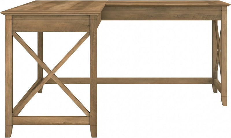 Bush Furniture Key West 60W Modern Farmhouse L Shaped Desk in Reclaimed Pine | 60-Inch Corner Table for Home Office