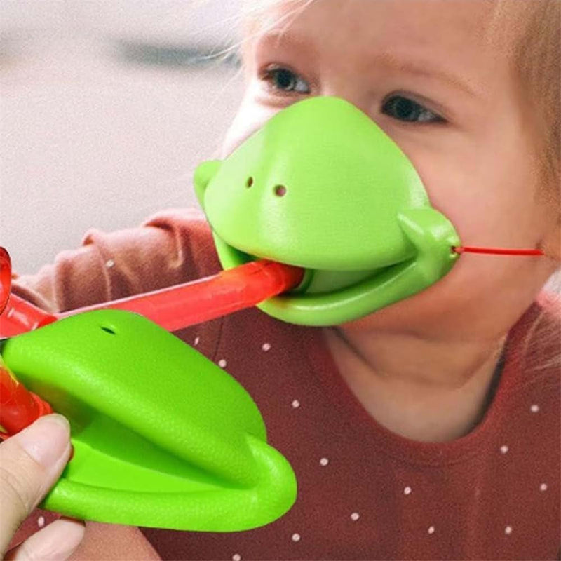 Frog Tongue Game, Lizard Tongue Game, Frog Mask with Blow Tongue, Frog Tongue Mask Game, Frog Toy Tongues Out Game, with Blowing Air, Multiplayer Party Game (8Pcs Set)