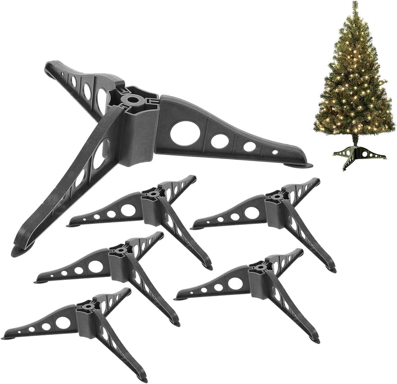 FOMIYES DIY Xmas Tree Stand Christmas Tree Stands, 6Pcs Stable Christmas Tree Holders Stands for Artificial Xmas Tree Holiday Indoor Outdoor Decor, Universal Black Triangle Xmas Tree Stand