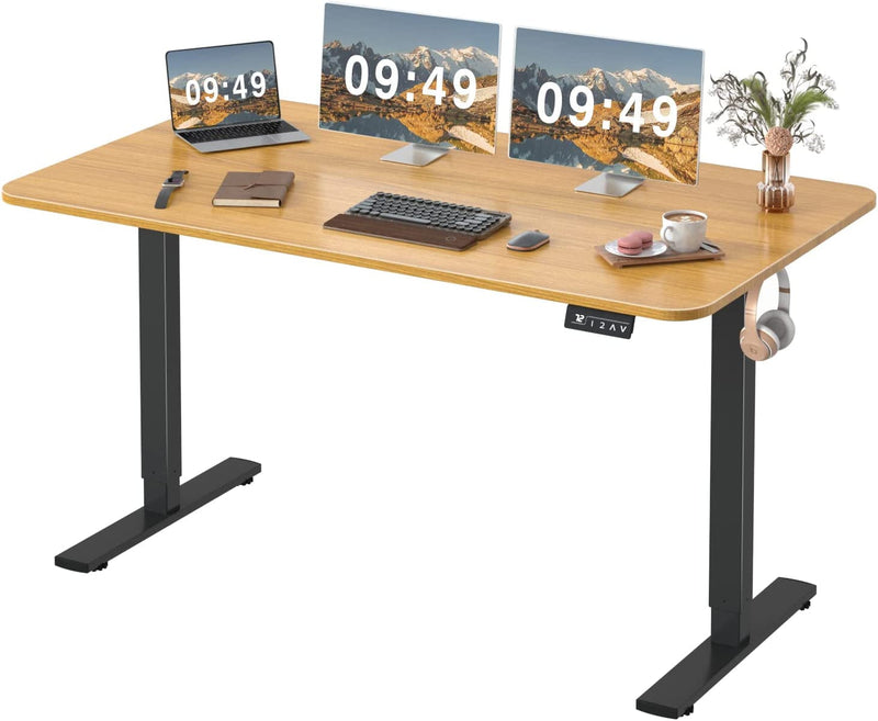 Furmax Office Standing Desk with Height Adjustable Metal Legs, Carbon