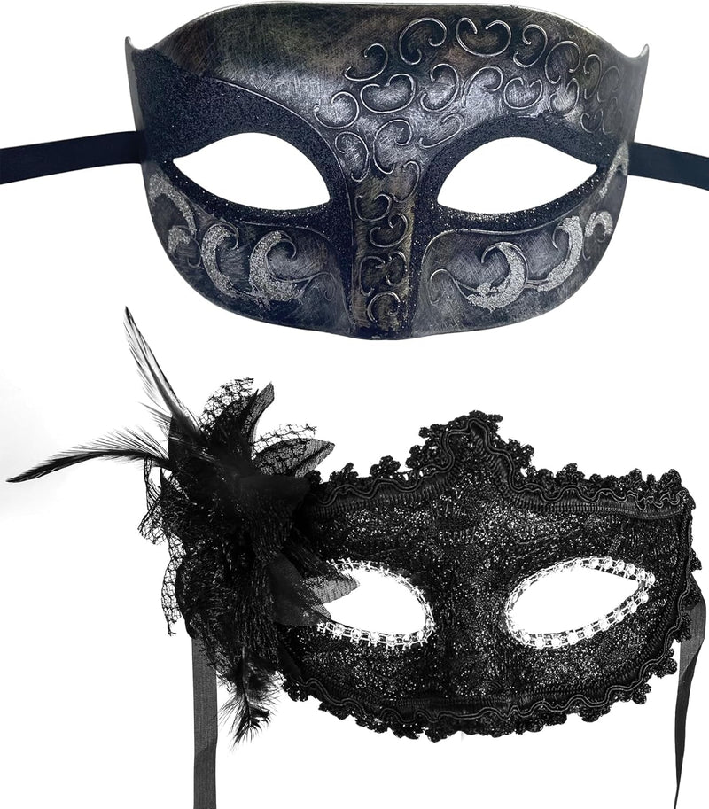 Couple Masquerade Mask Set Masquerade Mask for Women Black Costume Mask Cosplay Party Masquerade Ball