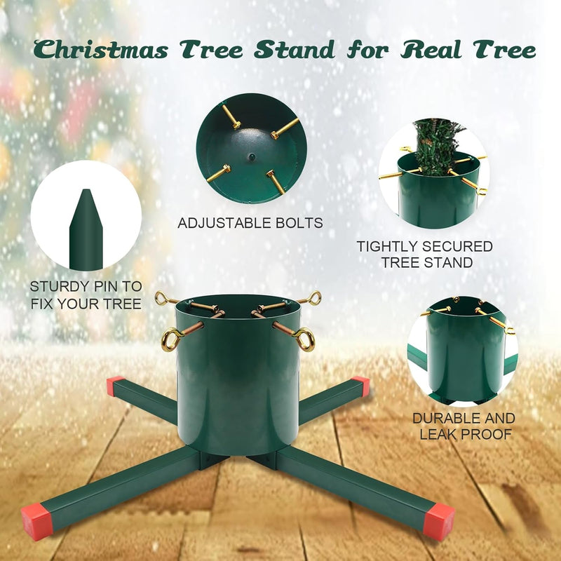 Christmas Tree Stand, Christmas Tree Base Stand, Christmas Tree Holder for Real Trees, Large Christmas Tree Base up to 9Ft Real Trees for Xmas Tree Decor