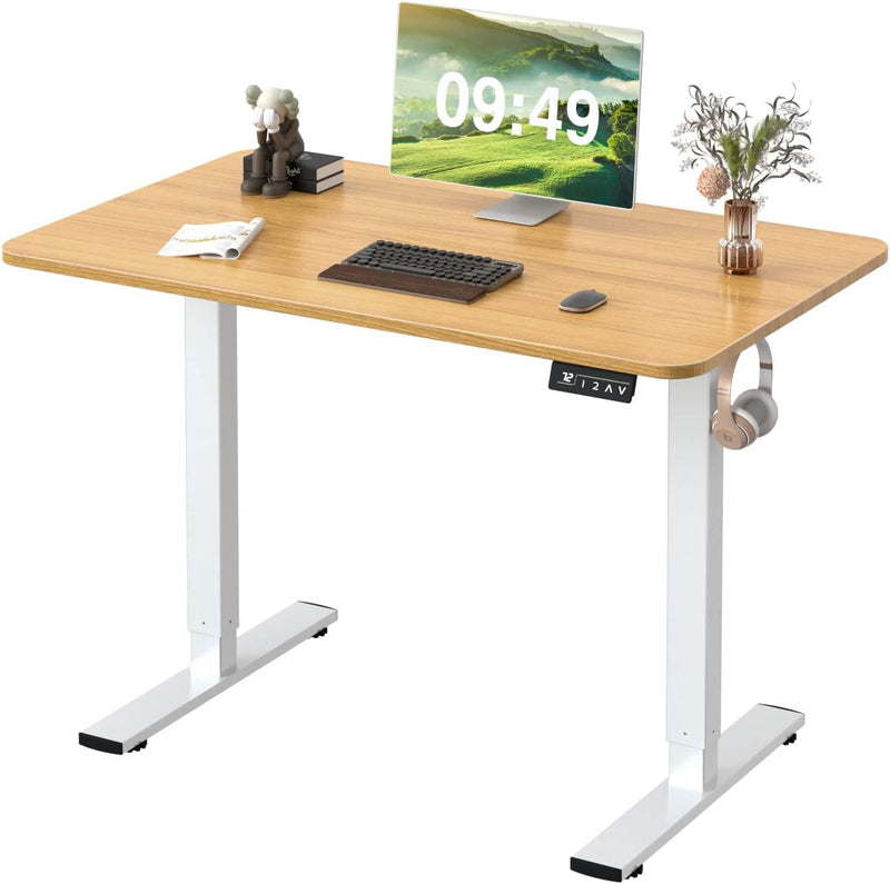 Furmax Office Standing Desk with Height Adjustable Metal Legs, Carbon