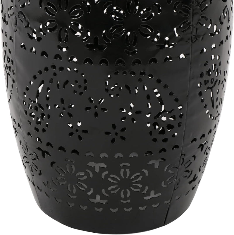 Christopher Knight Home Apollos Indoor Lace Cut Iron Accent Table, Black