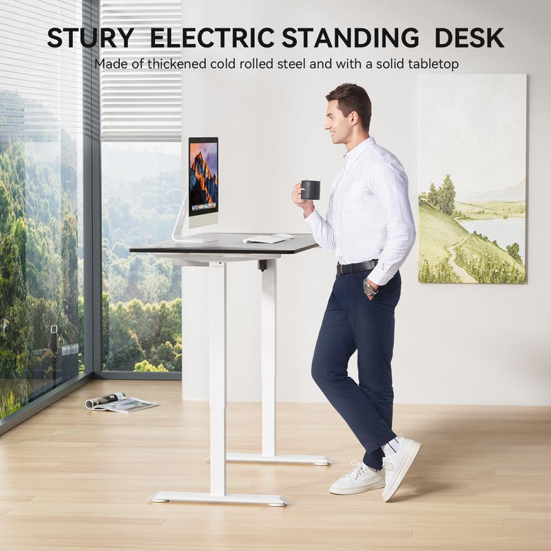 Home Office Height Adjustable Standing Desk (Grey, 55 * 28 Inch)