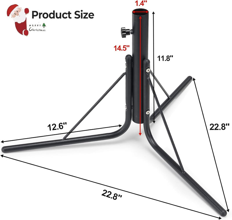 Christmas Tree Stand for Artificial Trees, Metal Christmas Tree Base Holder for 6-8FT Artificial Trees, Fit Less 1.4 Inch Diameter Tree Poles